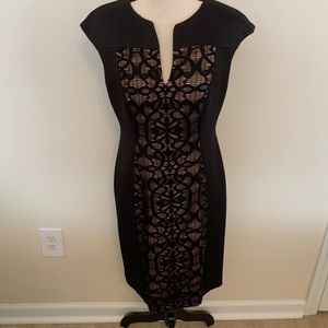 Black lace cocktail dress.